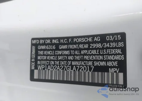 2016 Porsche Cayenne Gts из США, поврежденный, VIN WP1AD2A27GLA72017